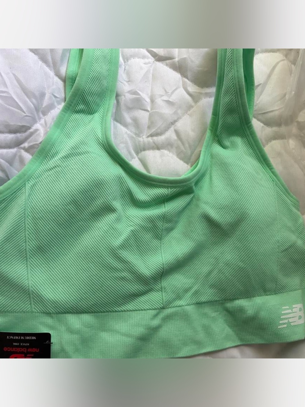 New Balance Mint Green Racerback Sports Bra - Picture 4 of 4
